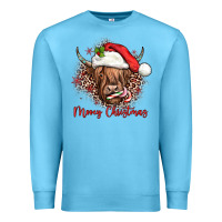 Ocean Blue mooey christmas cow Premium Sweatshirt - JahusDesignShop