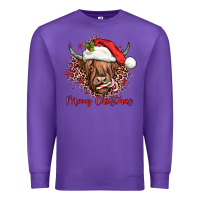 Purple mooey christmas cow Premium Sweatshirt - JahusDesignShop