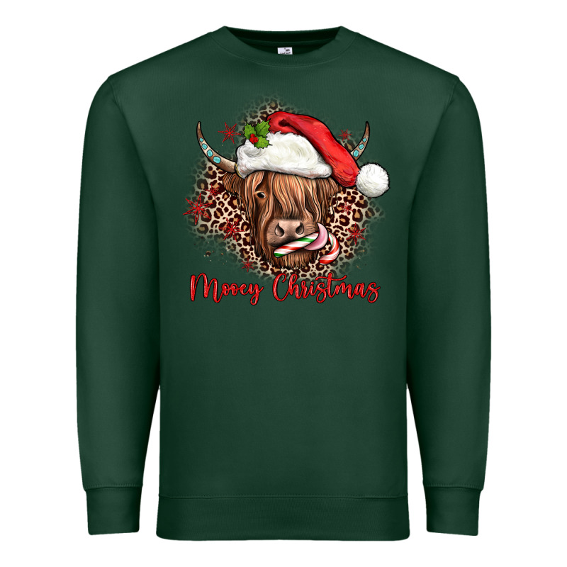 Mooey Christmas Cow Premium Sweatshirt by JahusDesignShop | Teevron