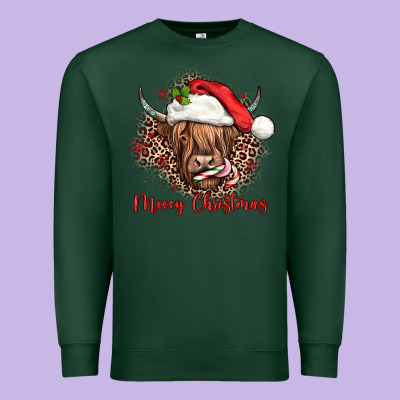 Mooey Christmas Cow Premium Sweatshirt Designed By Jahusdesignshop