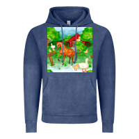 Vintage Denim farm life seamless pattern Vintage Hoodie - FaDigitalArtStudio
