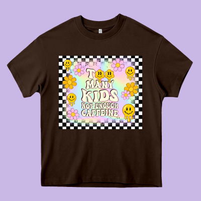 Too Many Kids Not Enough Caffeine Heavy Core Tee Designed By Tumblerdesignbyshophia