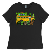Black Loads of luck School bus Ladies Tee - CowGirlArtShop