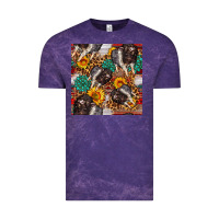 Cloud Purple baby hampshire pig sunflowers seamless pattern Vintage Tee - FaDigitalArtStudio