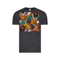 Vintage Black baby hampshire pig sunflowers seamless pattern Vintage Tee - FaDigitalArtStudio