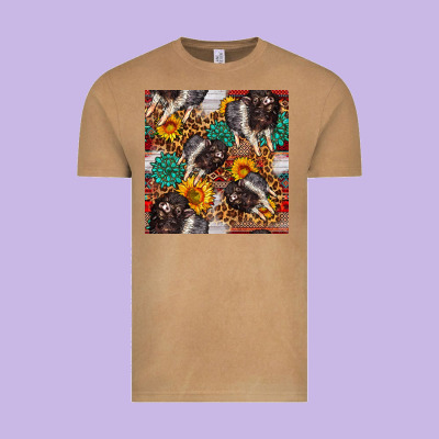 Baby Hampshire Pig Sunflowers Seamless Pattern Vintage Tee Designed By Fadigitalartstudio