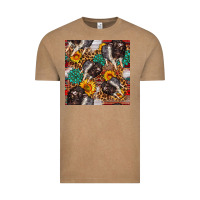 Vintage Coffee baby hampshire pig sunflowers seamless pattern Vintage Tee - FaDigitalArtStudio