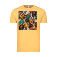 Vintage Mustard baby hampshire pig sunflowers seamless pattern Vintage Tee - FaDigitalArtStudio