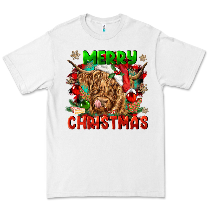 Merry Christmas Cow Premium Tee by CowGirlArtShop | Teevron