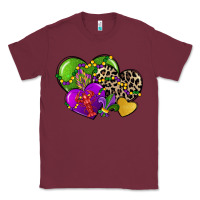 Burgundy mardi gras hearts Classic Tee - CowGirlArtShop