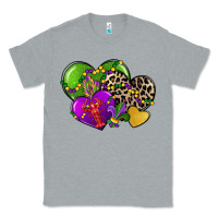 Heather Grey mardi gras hearts Classic Tee - CowGirlArtShop
