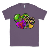 Lavender mardi gras hearts Classic Tee - CowGirlArtShop