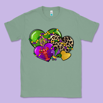 Mardi Gras Hearts Classic Tee Designed By Cowgirlartshop