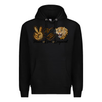 Black Peace Love Lion Head Premium Hoodie - LillyAllenDesigns