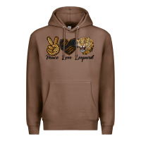 Chestnut Peace Love Lion Head Premium Hoodie - LillyAllenDesigns