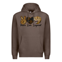 Coffee Peace Love Lion Head Premium Hoodie - LillyAllenDesigns