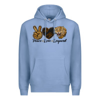 Colony Blue Peace Love Lion Head Premium Hoodie - LillyAllenDesigns