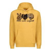 Mustard Peace Love Lion Head Premium Hoodie - LillyAllenDesigns