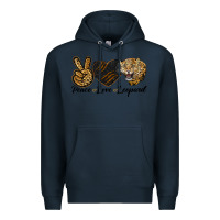 Navy Peace Love Lion Head Premium Hoodie - LillyAllenDesigns