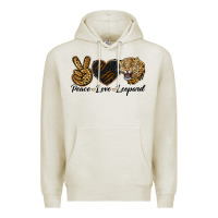 Oatmeal Heather Peace Love Lion Head Premium Hoodie - LillyAllenDesigns