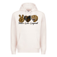 Pale Pink Peace Love Lion Head Premium Hoodie - LillyAllenDesigns