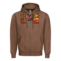 Chestnut peace love tacos Zipper Hoodie - AdoDesignShop