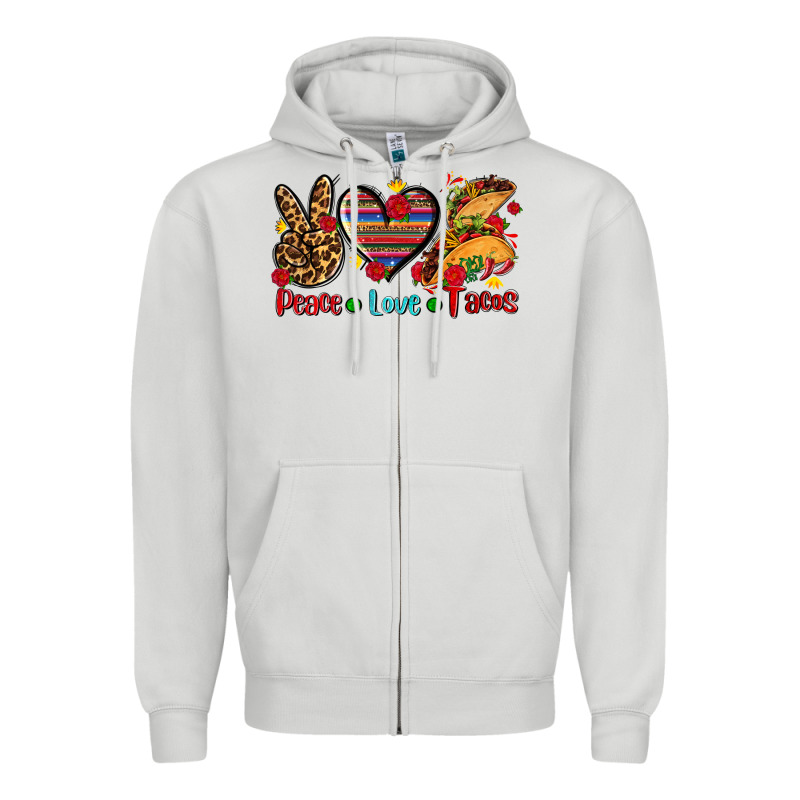 Peace Love Tacos Zipper Hoodie by AdoDesignShop | Teevron