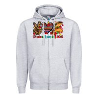 Heather Grey peace love tacos Zipper Hoodie - AdoDesignShop