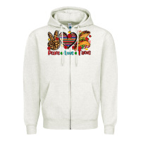 Oatmeal Heather peace love tacos Zipper Hoodie - AdoDesignShop