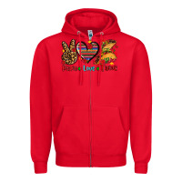 Red peace love tacos Zipper Hoodie - AdoDesignShop