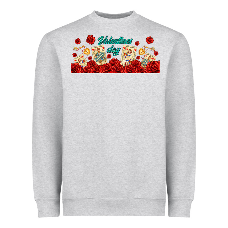 Valentines Day With Playing Cards Heavyweight Sweatshirt by AdoDesignShop | Teevron