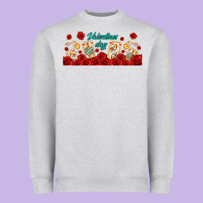 Valentines Day With Playing Cards Heavyweight Sweatshirt Designed By Adodesignshop