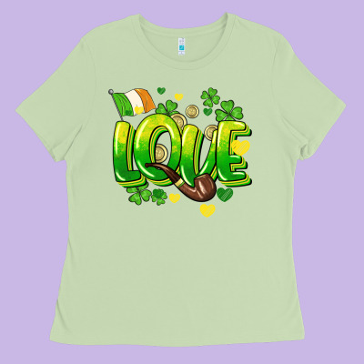 Love St. Patrick's Day Ladies Tee Designed By Howdyjamesfarm