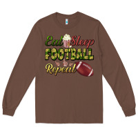 Chestnut eat sleep football repeat Long Sleeve Tee - BundleAndBundleShop