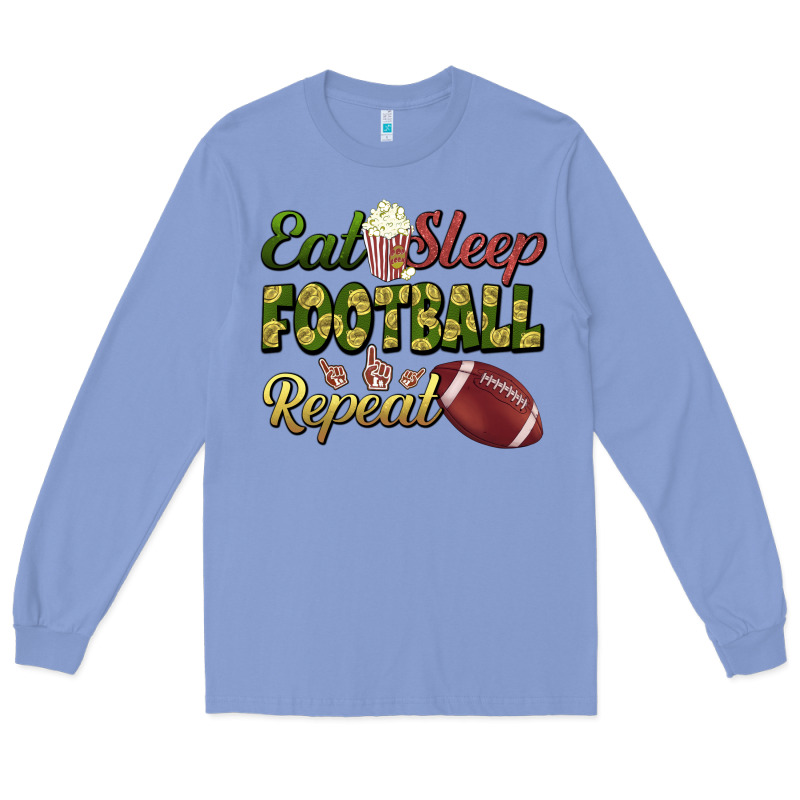 Eat Sleep Football Repeat Long Sleeve Tee by BundleAndBundleShop | Teevron