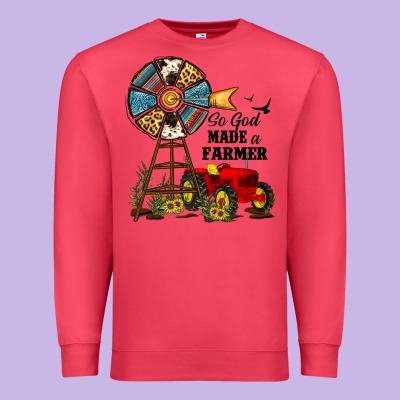 So God Made A Farmer Premium Sweatshirt Designed By Jahusdesignshop