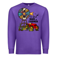 Purple so god made a farmer Premium Sweatshirt - JahusDesignShop