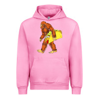 Fuchsia Pink bigfoot carrying taco Urban Hoodie - DesigneFamous