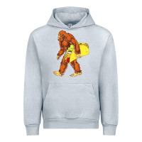 Heather Grey bigfoot carrying taco Urban Hoodie - DesigneFamous
