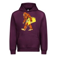 Mauve Wine bigfoot carrying taco Urban Hoodie - DesigneFamous