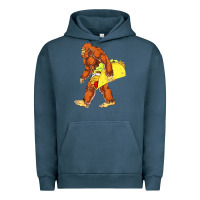 Pigment Midnight Navy bigfoot carrying taco Urban Hoodie - DesigneFamous