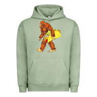 Pigment Oil Green bigfoot carrying taco Urban Hoodie - DesigneFamous
