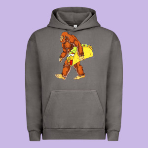 Bigfoot Carrying Taco Urban Hoodie Designed By Designefamous