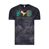Cloud Black Peace Love Turquoise Vintage Tee - Jasminsmagicworld