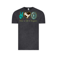 Vintage Black Peace Love Turquoise Vintage Tee - Jasminsmagicworld
