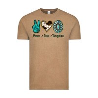 Vintage Coffee Peace Love Turquoise Vintage Tee - Jasminsmagicworld