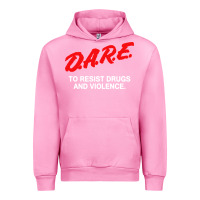Fuchsia Pink d a r e anti drugs Urban Hoodie - DesigneFamous