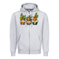 Heather Grey western gnomes with cactus Zipper Hoodie - AdoDesignShop