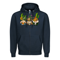 Navy western gnomes with cactus Zipper Hoodie - AdoDesignShop