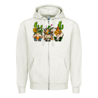 Oatmeal Heather western gnomes with cactus Zipper Hoodie - AdoDesignShop